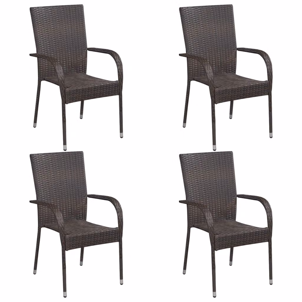 vidaXL set da pranzo da giardino 5 pezzi marrone