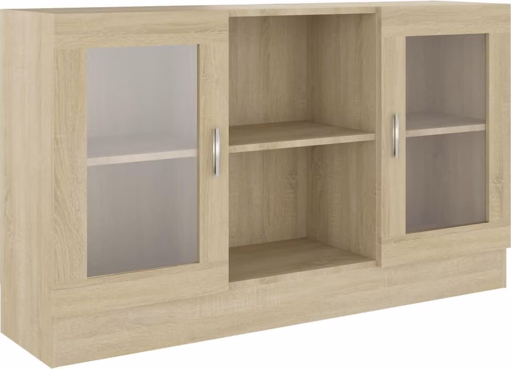 Armadietto Vetrina Rovere Sonoma 120x30,5x70 cm Multistrato