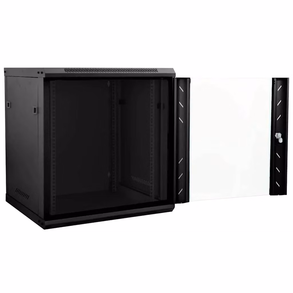Armadio da parete in stile industriale HELLOSHOP26 con ante in vetro e finitura nera opaca, L: 60 cm, P: 45 cm, H: 65 cm – 2