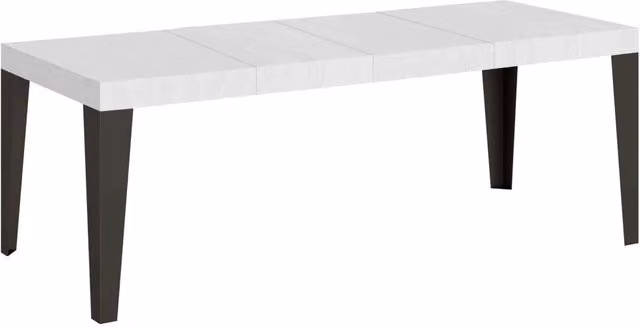 Tavolo Allungabile Moderno GIORDANOSHOP Flame Premium Bianco Frassino con Telaio Antracite L/P/H: 200-304 x 90 x 77 cm