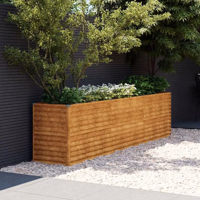 Letto rialzato da giardino vidaXL in acciaio Corten marrone L: 291 cm, P: 50 cm, H: 69 cm