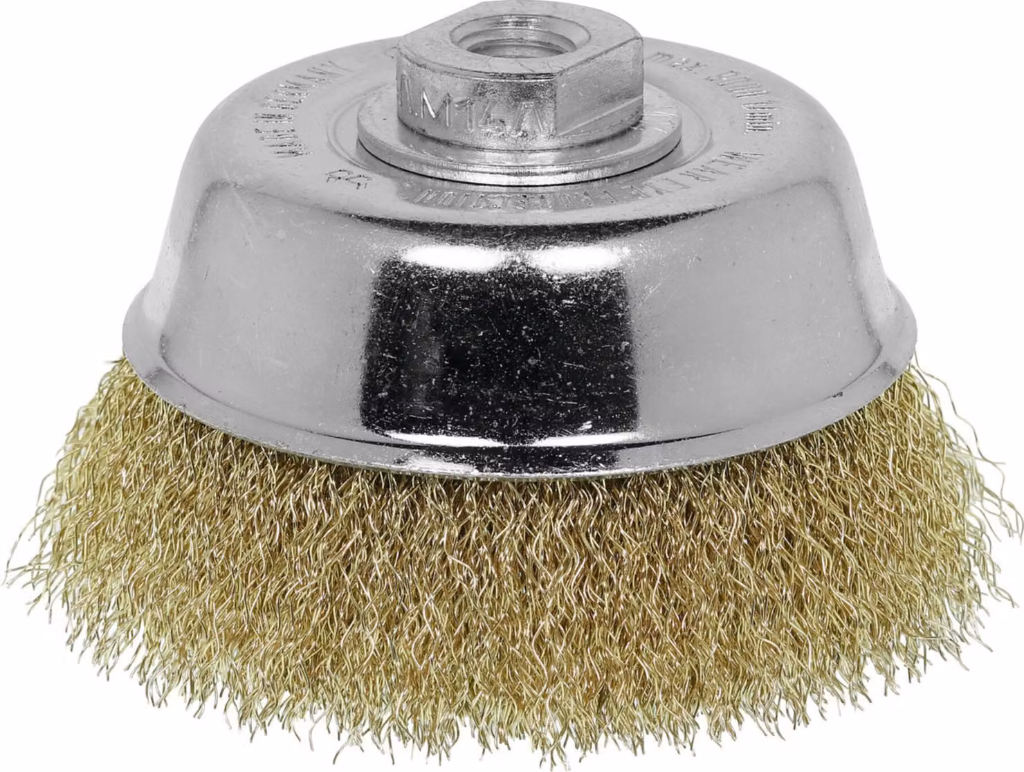 Lessmann Spazzola a tazza Filo di acciaio, ottonato 0,30 mm, ⌀ spazzola 100 mm
