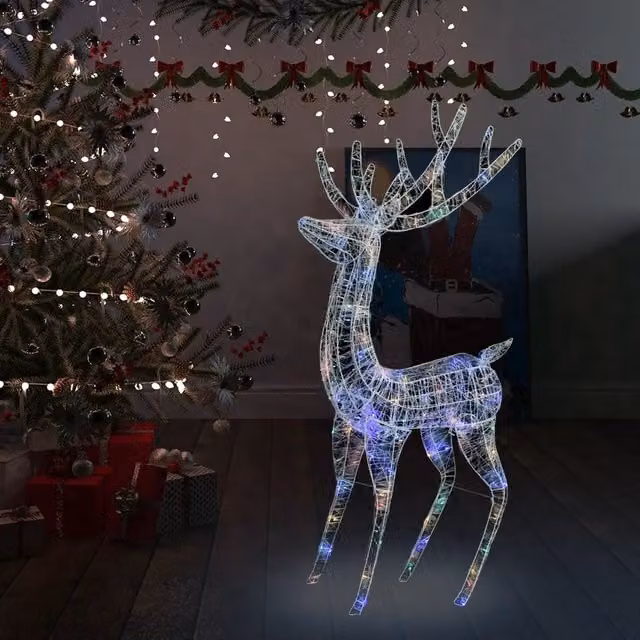 Renne di Natale XXL in Acrilico 250 LED 180 cm Colorata 329788