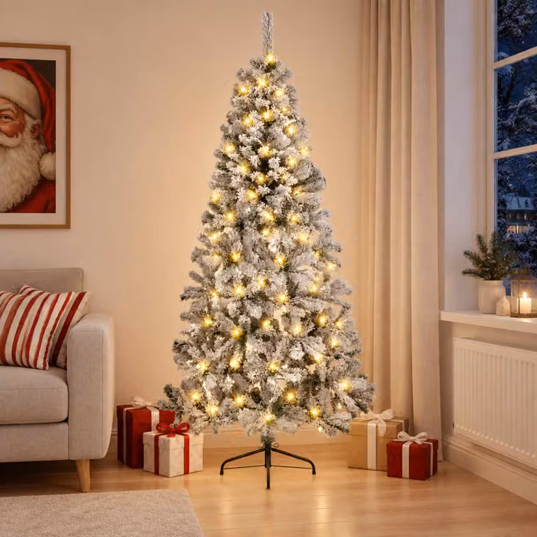 vidaXL Albero di Natale Artificiale con Rami Pieghevoli 210 cm 300 LED