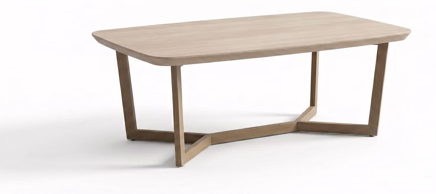 Tavolino da caffè moderno in legno, color beige, design scandinavo, tavolino per il soggiorno