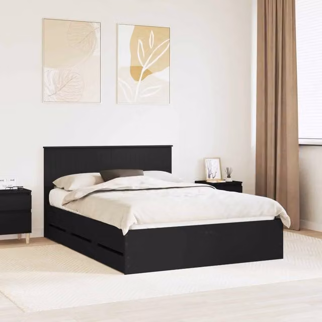 Struttura del letto Nero 140 x 190 cm Legno Ingegnerizzato 3410708