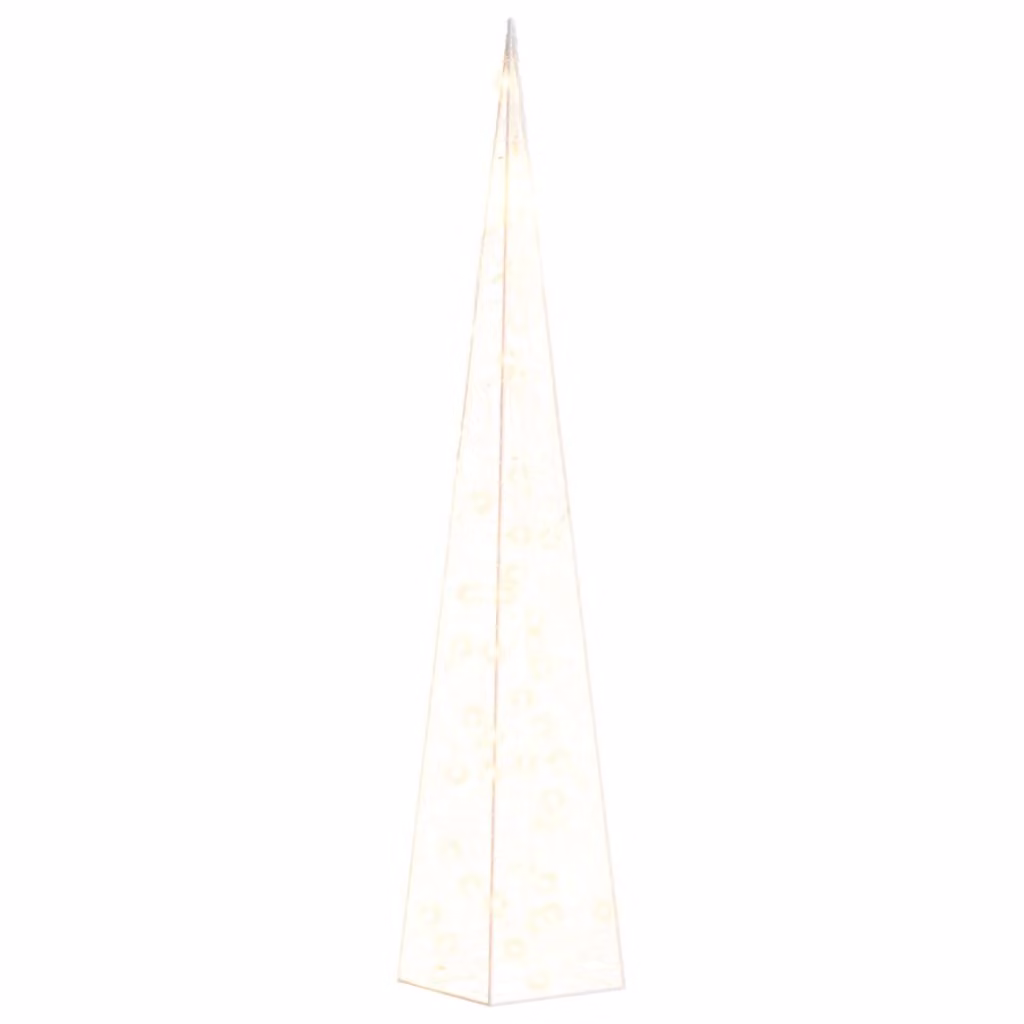 Cono luminoso a LED in acrilico decorazione bianco caldo 90 cm