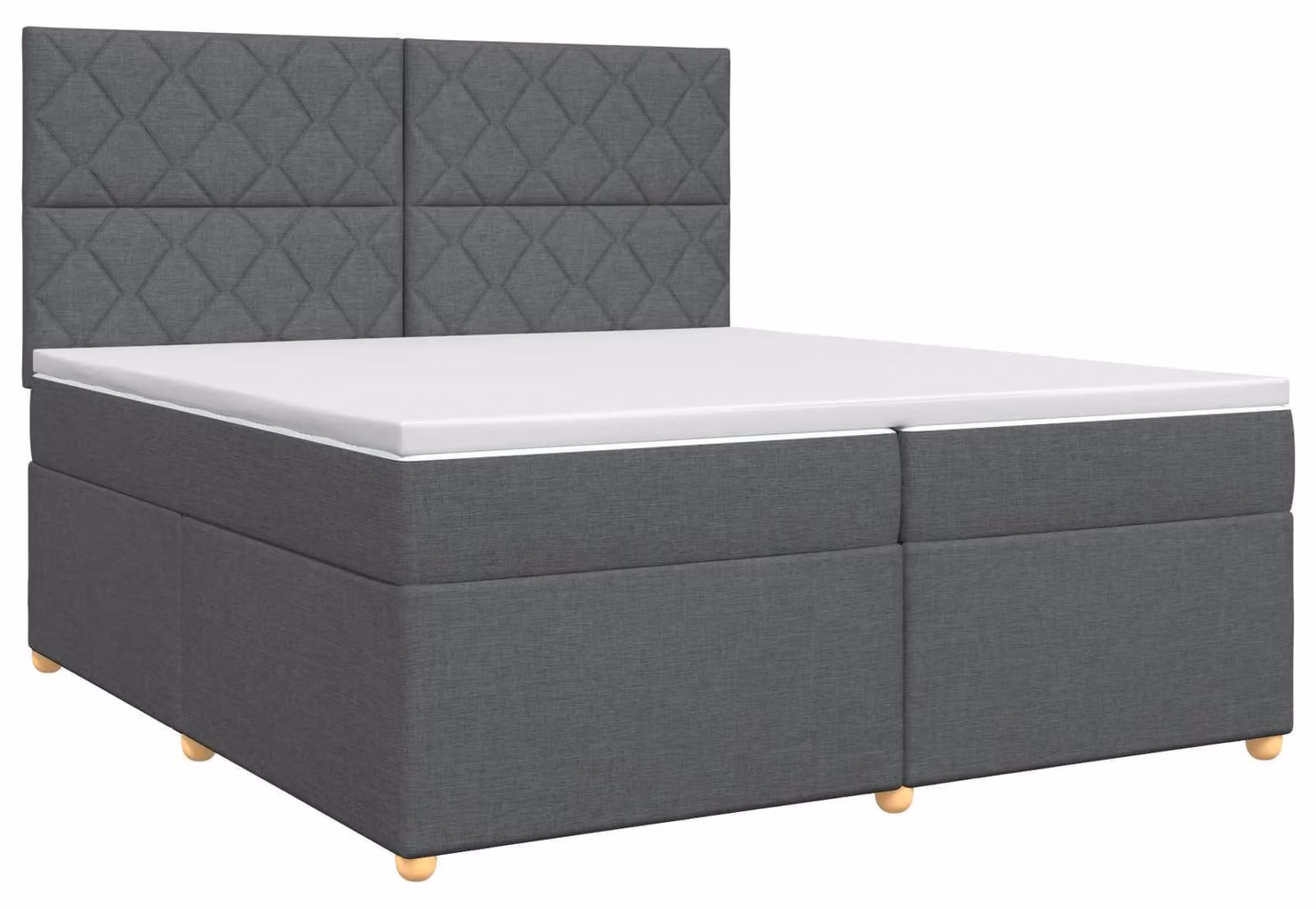 Letto a molle con materasso grigio scuro 200 x 200 cm in tessuto