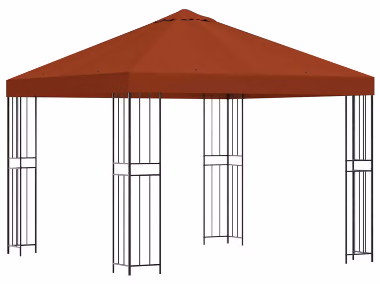 Gazebo 3 x 3 m Terracotta Poliestere e Acciaio 190 gsm