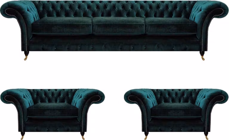 Luxus Set Komplett 3tlg Wohnzimmer 2x Sessel Polstermöbel Sofa Couch Dreisitzer
