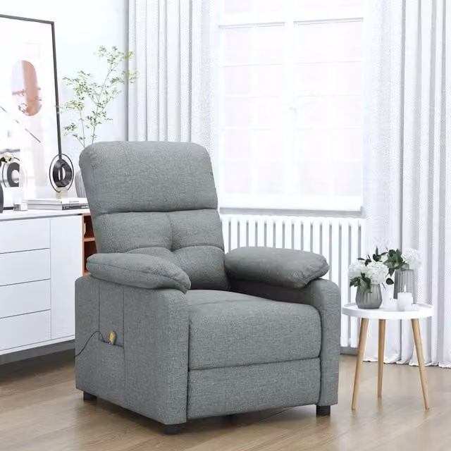 Divano Sedia-Poltrona Massaggiante Grigio Scuro in Tessuto 633586