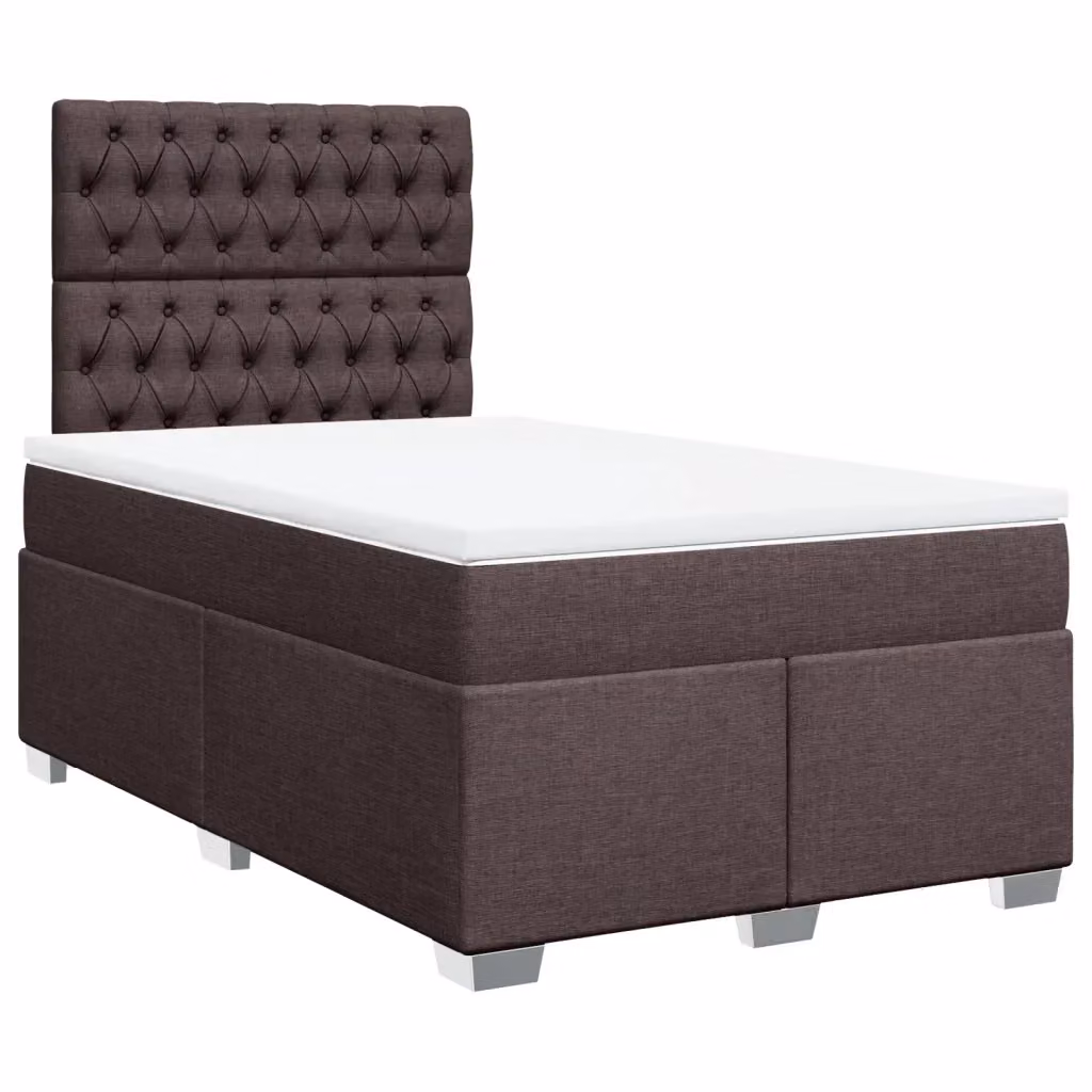 Letto a molle con materasso vidaXL marrone scuro e bianco L/P: 120 x 200 cm – 2