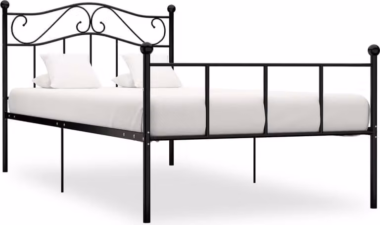 The Living Store Struttura letto in metallo nero 90×200 cm