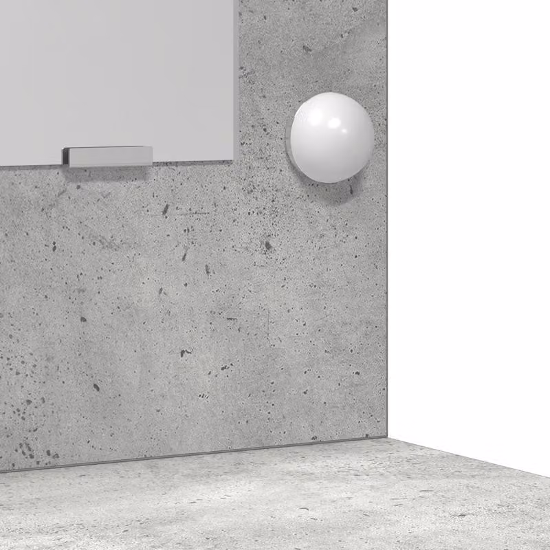 Tavolino da trucco con specchio integrato e cassetto - Mobile in legno color grigio chiaro, completo di sgabello