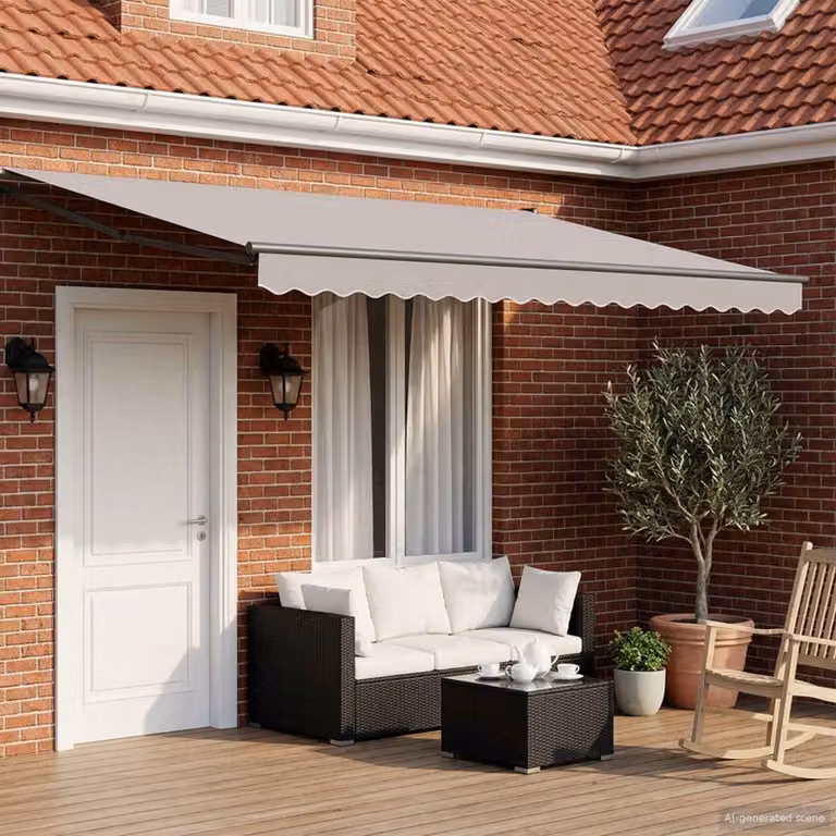 Tenda parasole elettrica retrattile vidaXL in alluminio e acciaio, colore Antracite, L: 400 cm x P: 200 cm