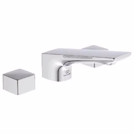 Ideal Standard Rubinetto Conca - Miscelatore per lavabo, installazione a 3 fori, con bocca di erogazione, cromo BC759AA