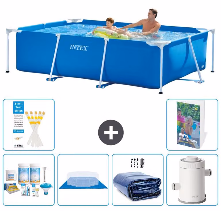 Piscina fuori terra rettangolare - 260x160x65 cm - composta da 5 elementi, modello S115