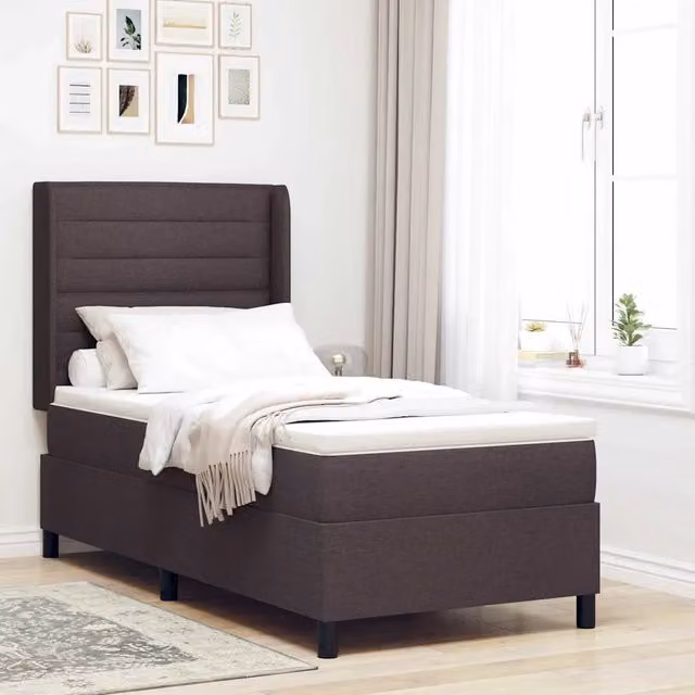 Letto ibrido con materasso vidaXL in tessuto marrone L 90 x P 200 cm – 1