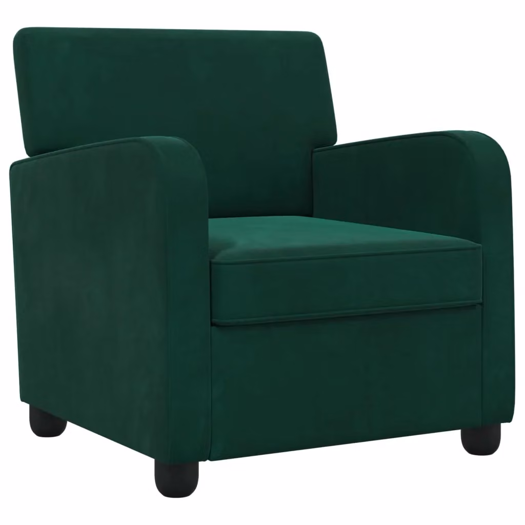 Poltrona Lounge Moderna in Velluto Verde con Braccioli e Struttura Imbottita 901928 – 2