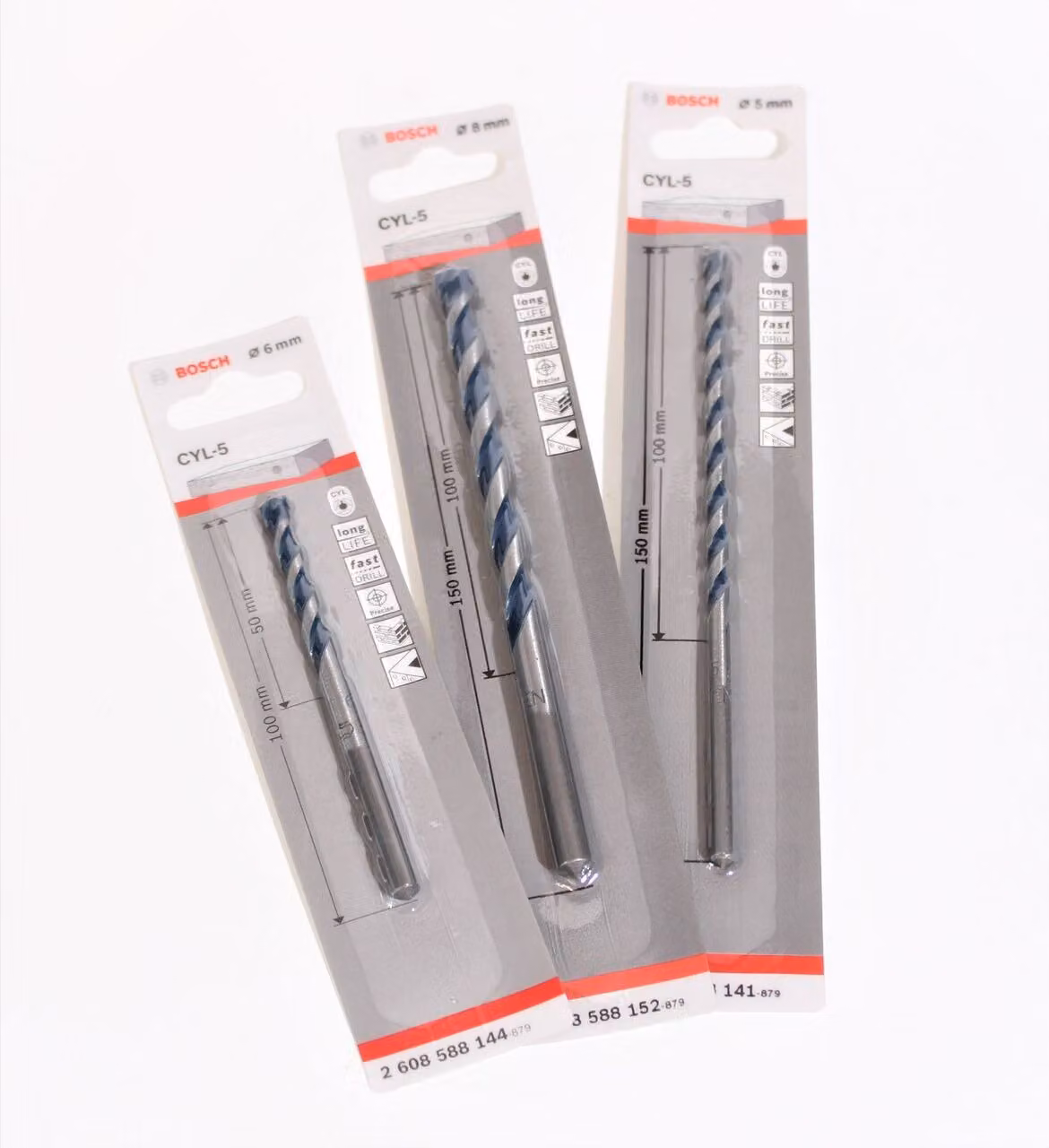 BOSCH Trapano per calcestruzzo Professional Set 3 pezzi Trapano per calcestruzzo in carburo CLY-5