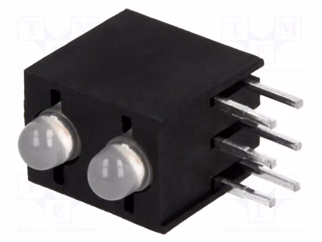 1 x LED rosso/verde. Numero di diodi: 2. Montaggio: all'interno dell'alloggiamento. Corrente di catodo: 20mA. Dimensioni: 3mm. Angolo di emissione: 60°. Codice prodotto: L-130WCP/2EGW. Tipo di LED: --