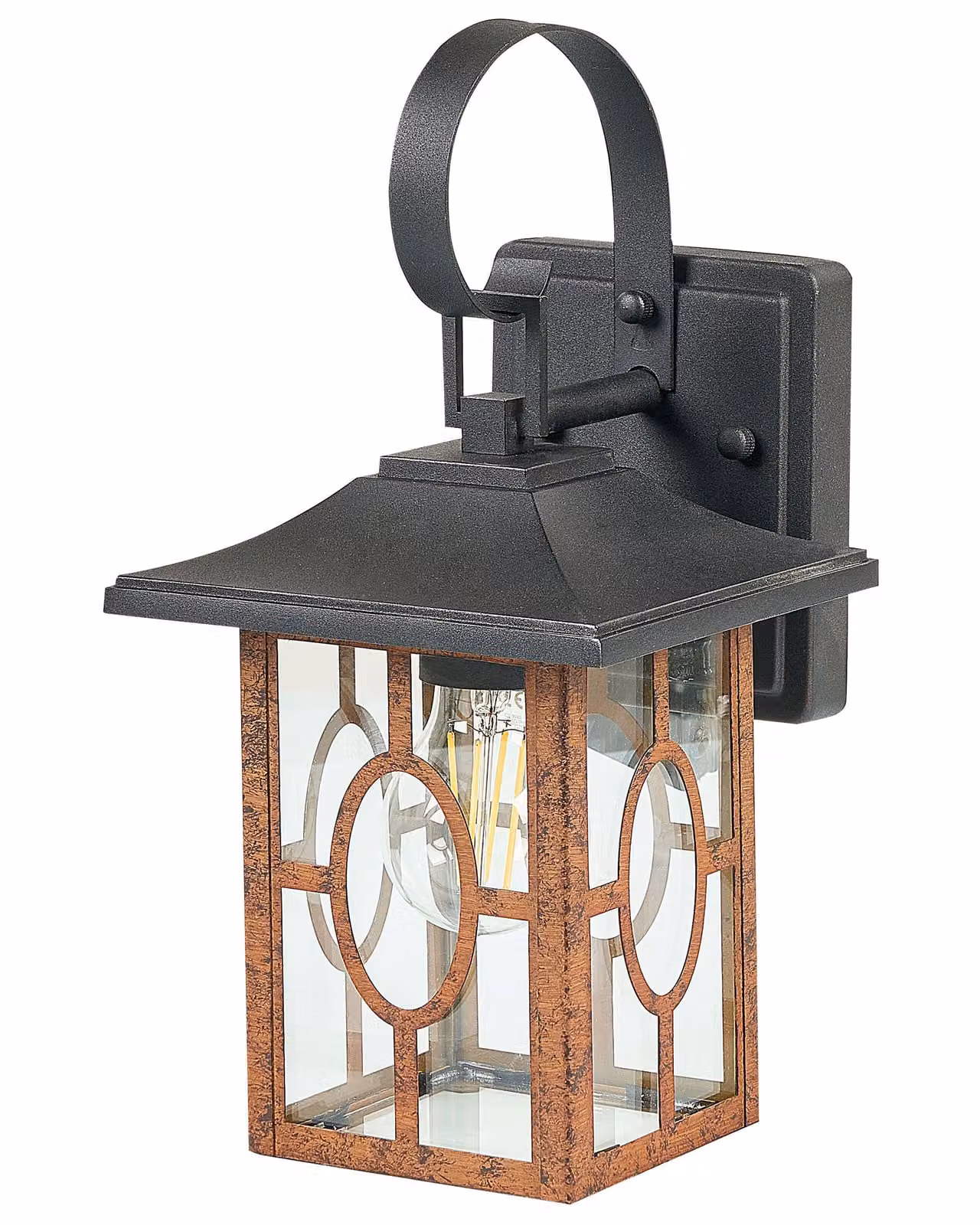 BELIANI Applique da parete marrone rame luce metallo ferro alluminio vetro smerigliato Design tradizionale Patio Giardino