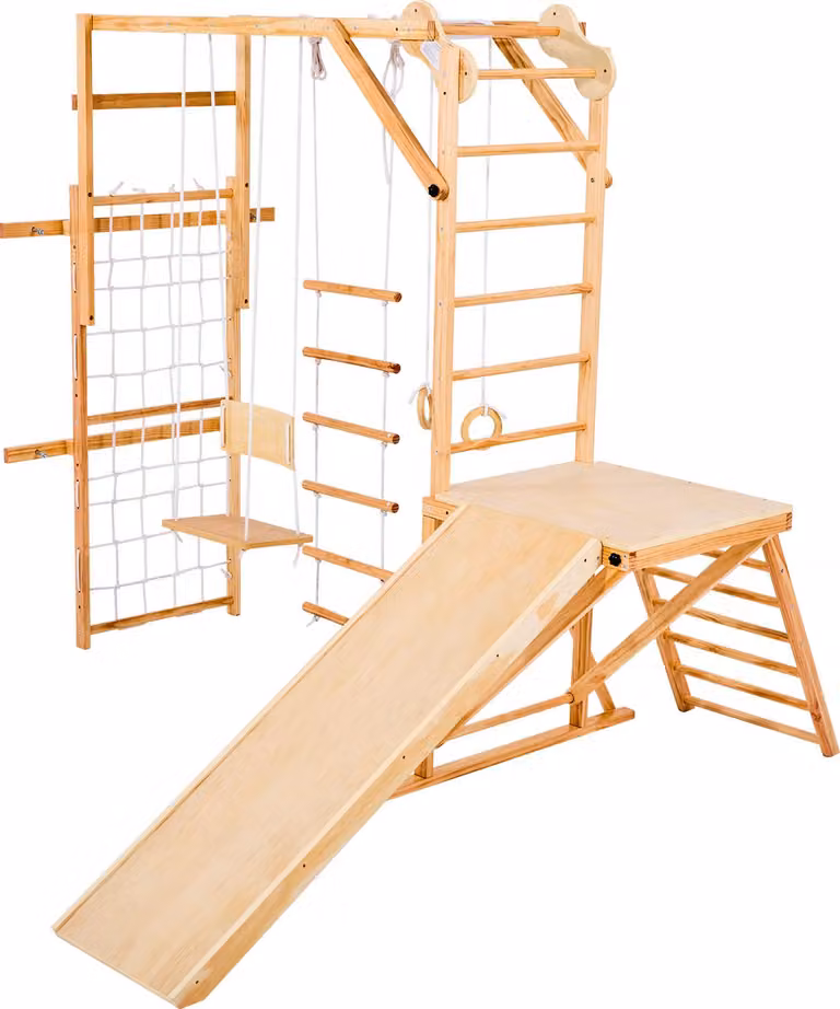 Set da arrampicata per interni Montessori SucceBuy (8 in 1), portata massima 100 kg, include scivolo/altalena.