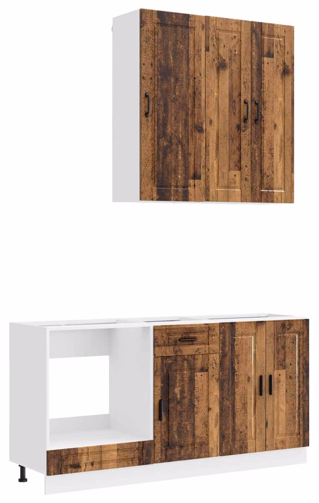 Set di cucina PORTO, 5 pezzi, legno effetto invecchiato