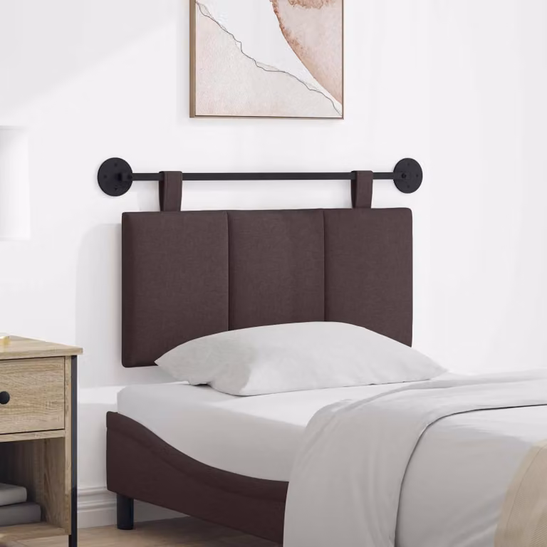 vidaXL Testiera per letto sospesa in tessuto marrone con design moderno L: 100 cm, H: 55 cm, P: 5 cm