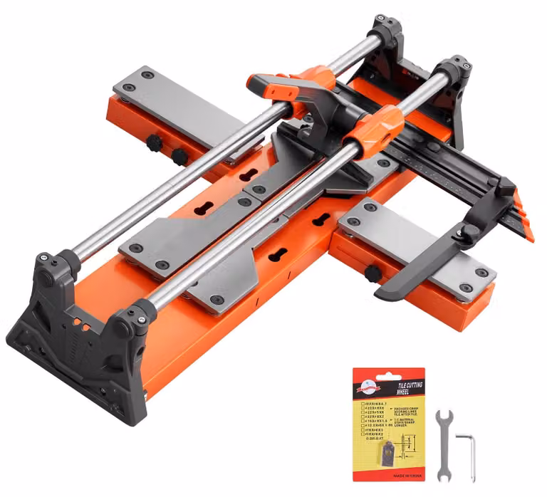Tagliapiastrelle manuale - Macchina per tagliare piastrelle, portata 600 mm - Testa di taglio scorrevole - Supporto angolare - Disco di taglio in carburo di tungsteno - Adatta per piastrelle in Vetroceramica