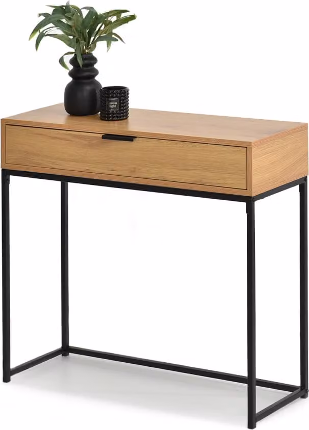 Consolle NIRAI con cassetto - rovere / nero