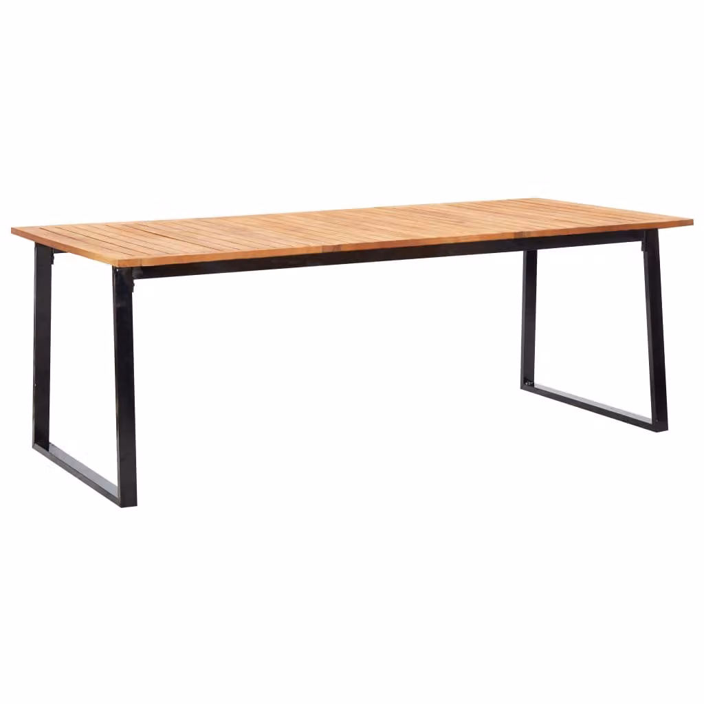 Set da Pranzo da Giardino 9 pz Nero in Polyrattan e Acacia