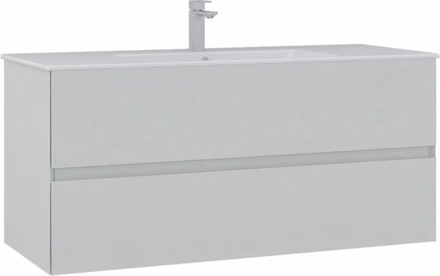 Mobile lavabo sospeso Hanah Home Nest 121 v2 bianco opaco L: 121 cm, P: 51 cm, H: 55 cm – 1
