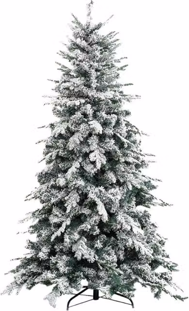 Albero di Natale innevato Alaska bianco e verde BricoGo, Altezza: 180 cm, Diametro base: 124 cm