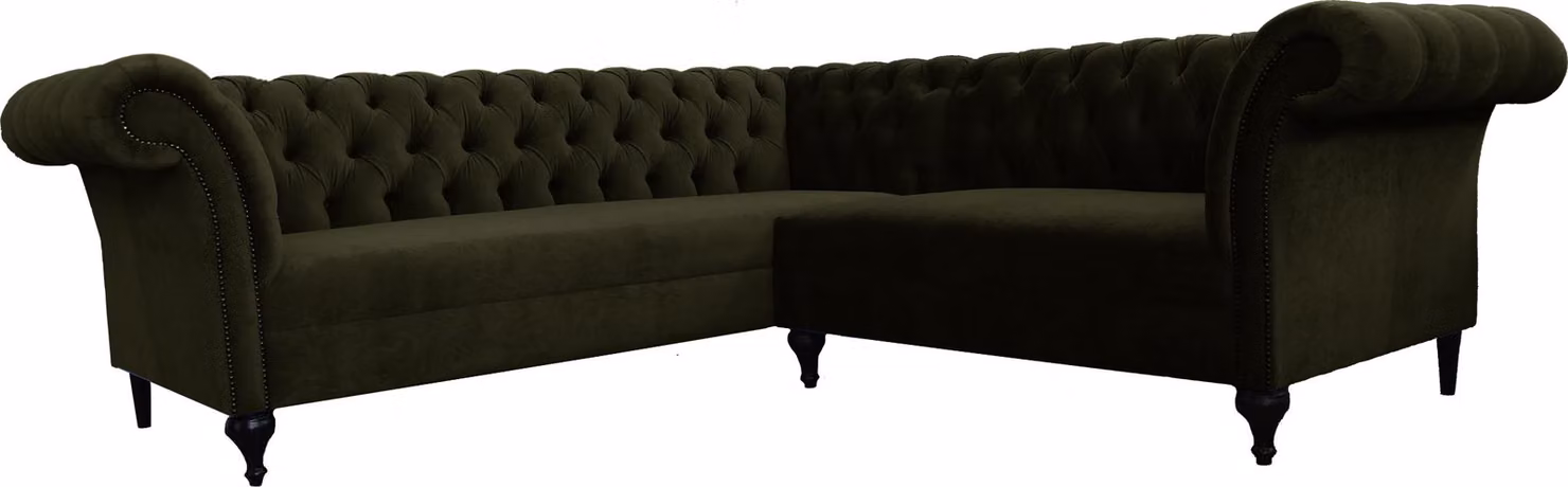 Chesterfield Ecksofa Eckcouch Designer Sofa Couch Samt Ledersofa SLIII Sofa №89