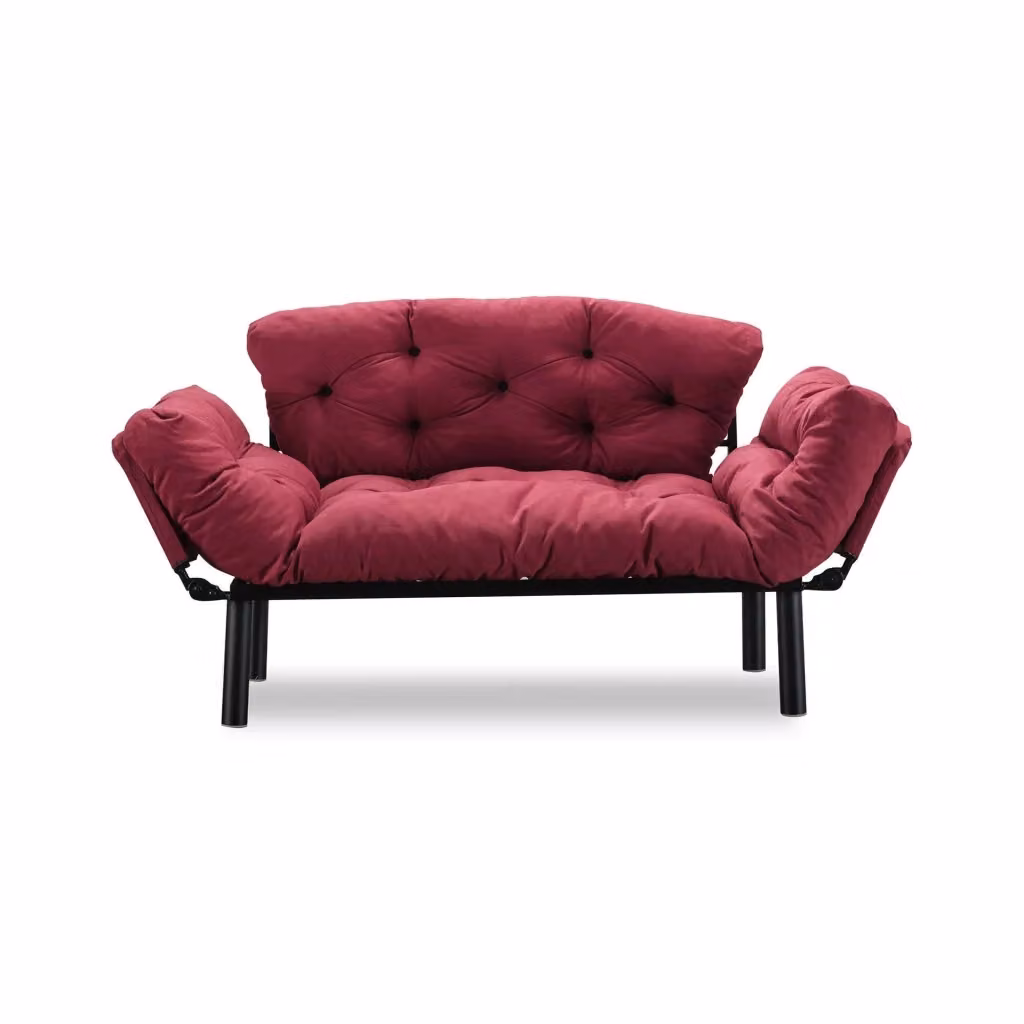 Guchol Divano Letto 2 Posti con Contenitore Rosso con Meccanismo Click Clack e Struttura in Metallo – 2