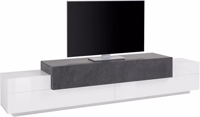 Mobile TV 3 Ante 240x45x51,5 cm Coro Bianco Lucido e Ardesia