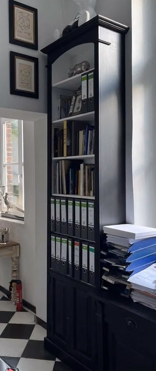 Casa Padrino libreria in stile country nero/bianco h. 280 cm - Mobili in stile country