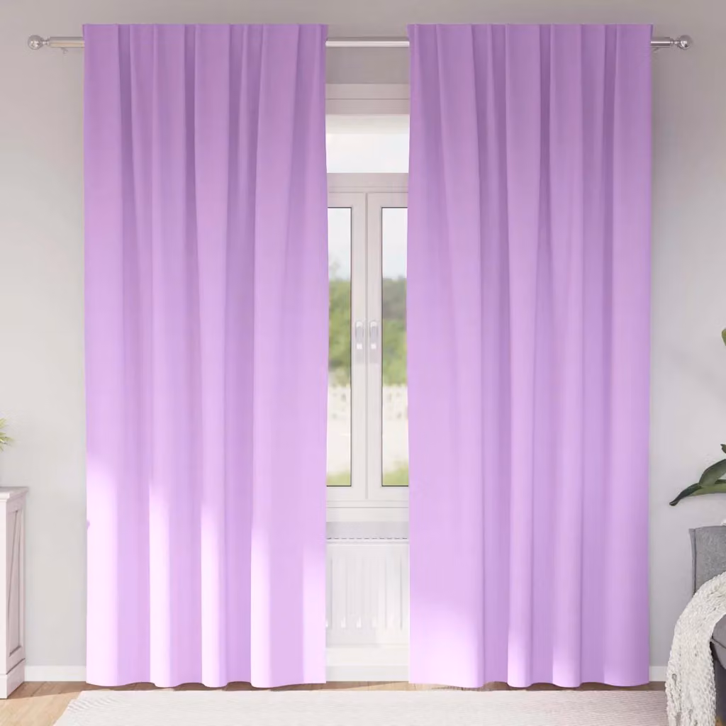 Set di 2 tende blackout vidaXL in poliestere con anelli, viola, H 225 x L 140 cm