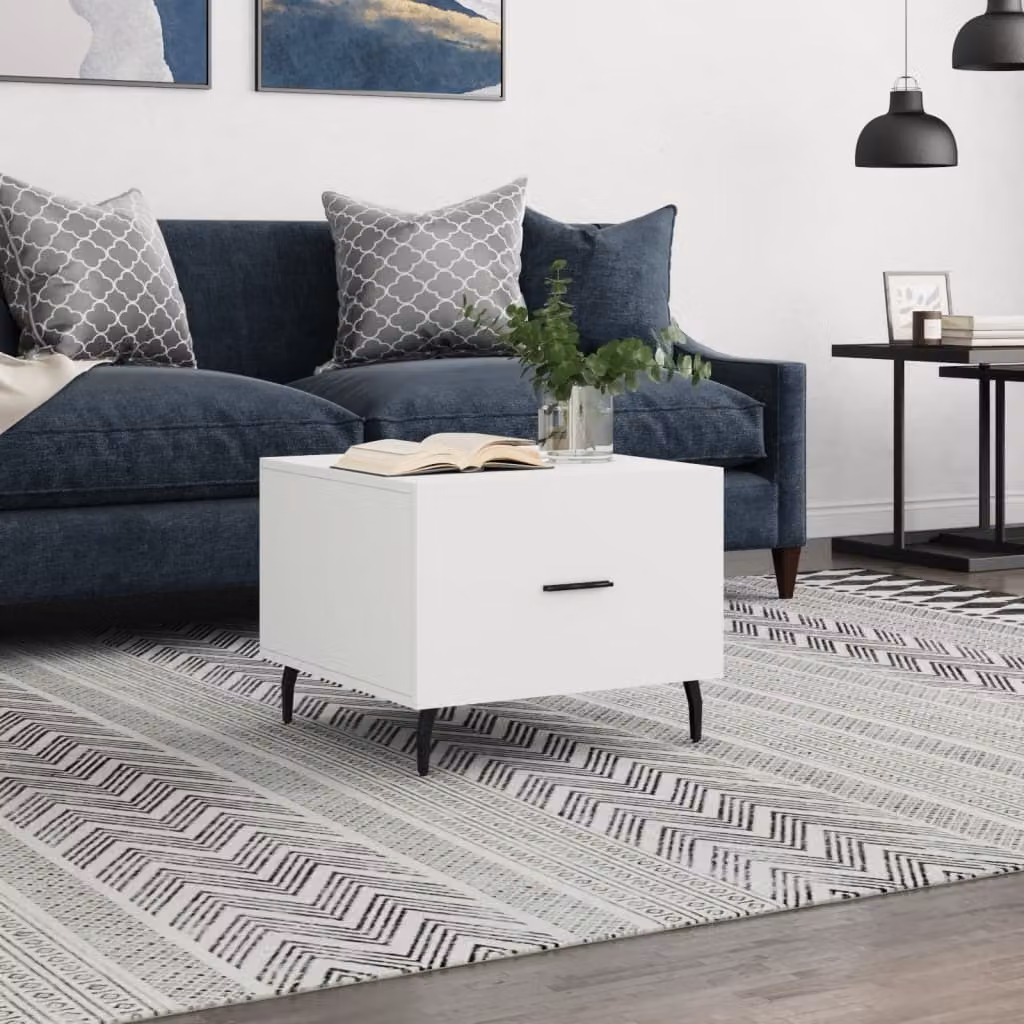 Maison Exclusive - Tavolino bianco 50x50x40 cm Materiale ligneo