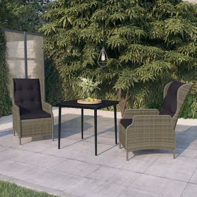 Set da Pranzo da Giardino 3 pz Marrone 3099667