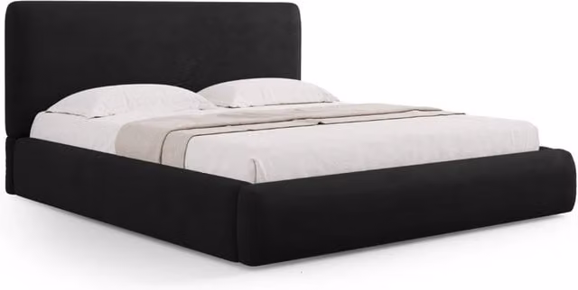 Letto con cassettone e testiera Colonel Cosmopolitan Design in ciniglia nero L: 160 cm, P: 200 cm