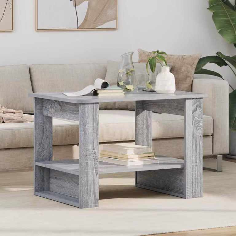 Maison Exclusive - Tavolino Sonoma grigio, 72 x 50 x 50 cm, realizzato in legno composito