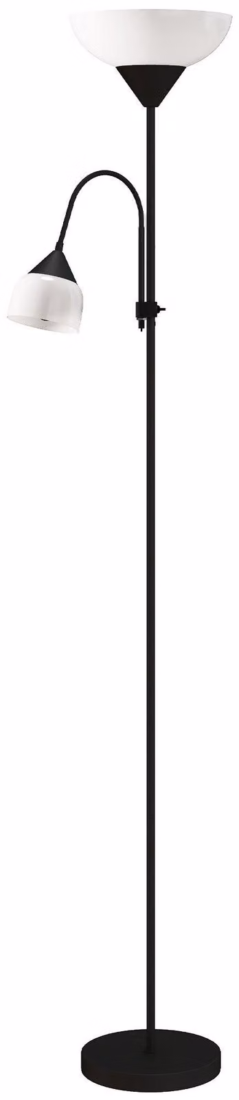 Lampada da terra per bambini con luce diffusa sul soffitto e lampada da lettura | Colore: Nero | Dimensioni: 28x28x179,5 cm