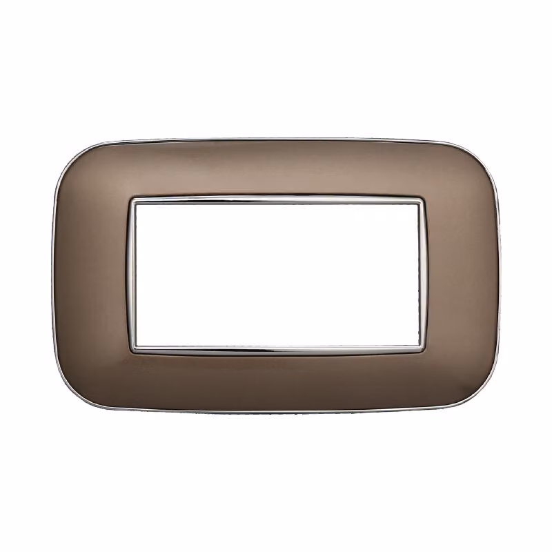 Placca compatibile Bticino Axolute 4 moduli plastica colore bronzo Orbis serie Moon Ettroit AN91410
