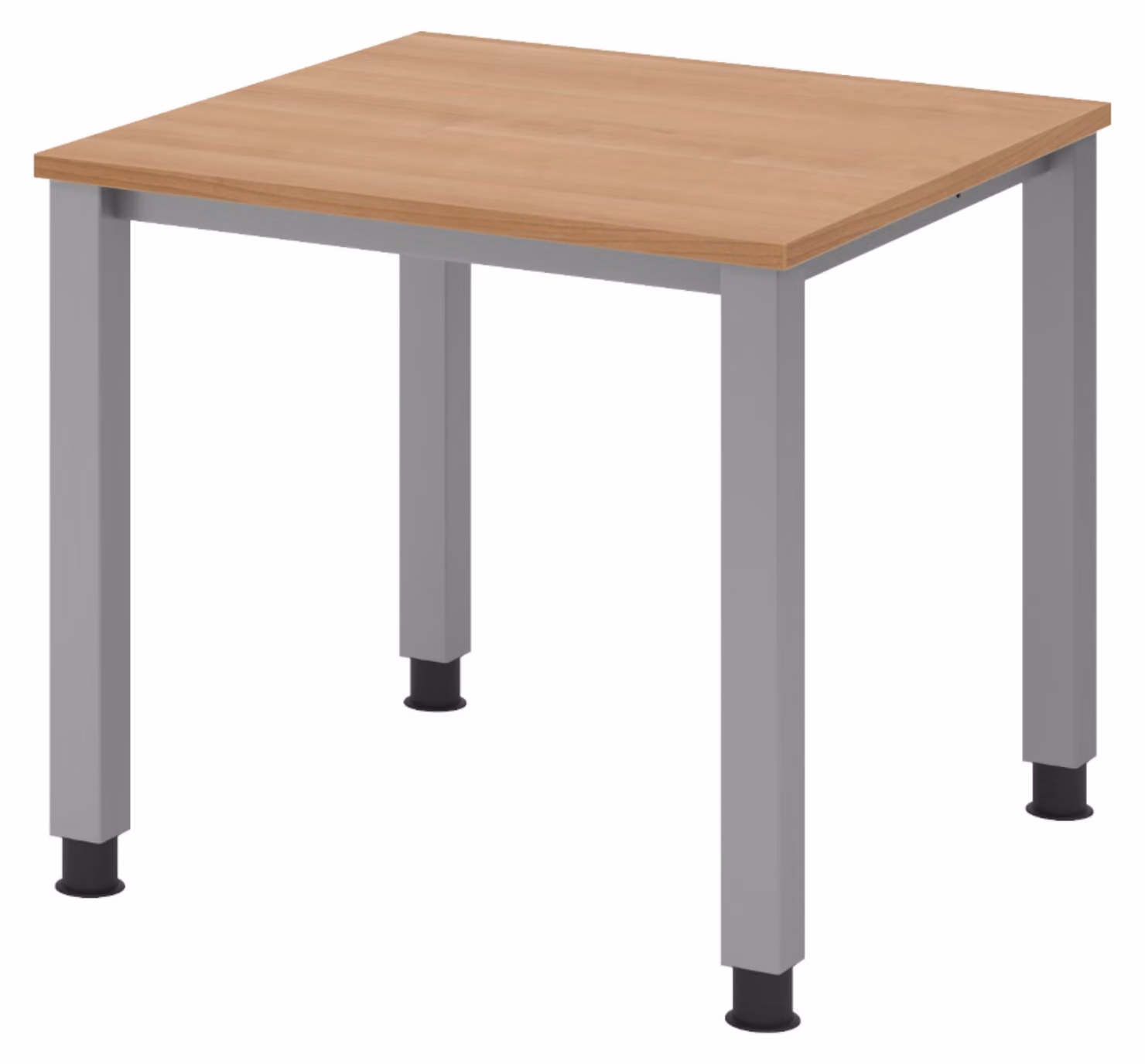 Scrivania bümö Serie Q - Struttura: argento, Dimensioni: 80 x 80 cm, Finitura: noce