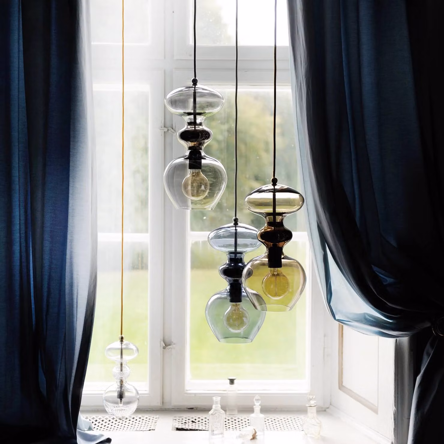 EBB & FLOW Lampada a sospensione in vetro Futura, dimmerabile, Marrone / Ruggine, Soggiorno / Sala da pranzo, Vetro, Scandinavo, Lampada a sospensione