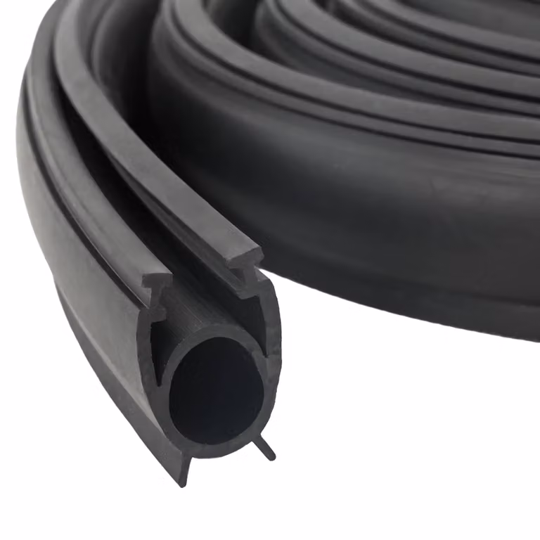 Sigillo per porta garage vidaXL in PVC nero 4 m, Profilo D