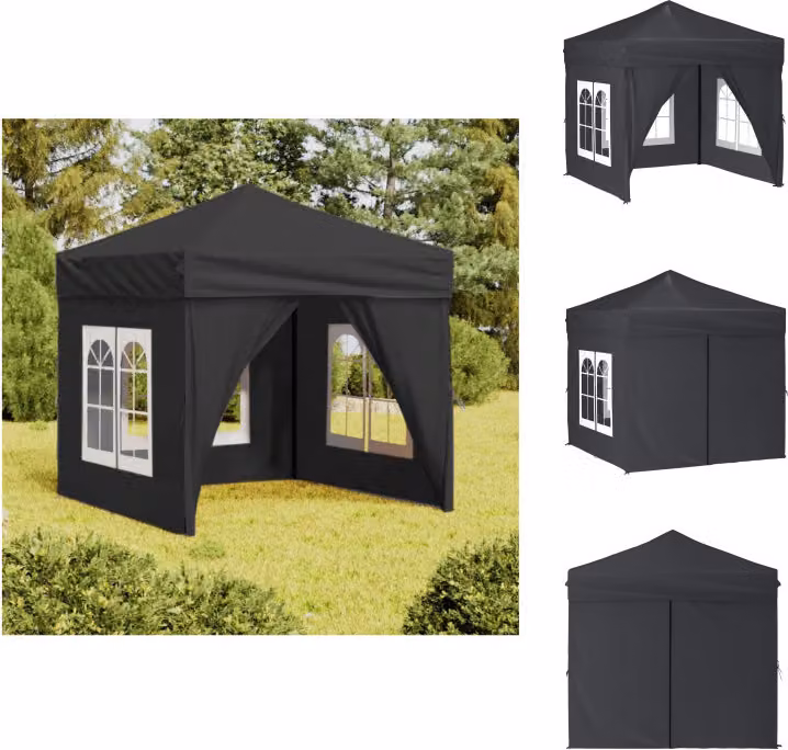 vidaXL Tenda per feste pieghevole con pareti laterali antracite 2x2 m - Padiglioni e tende per feste