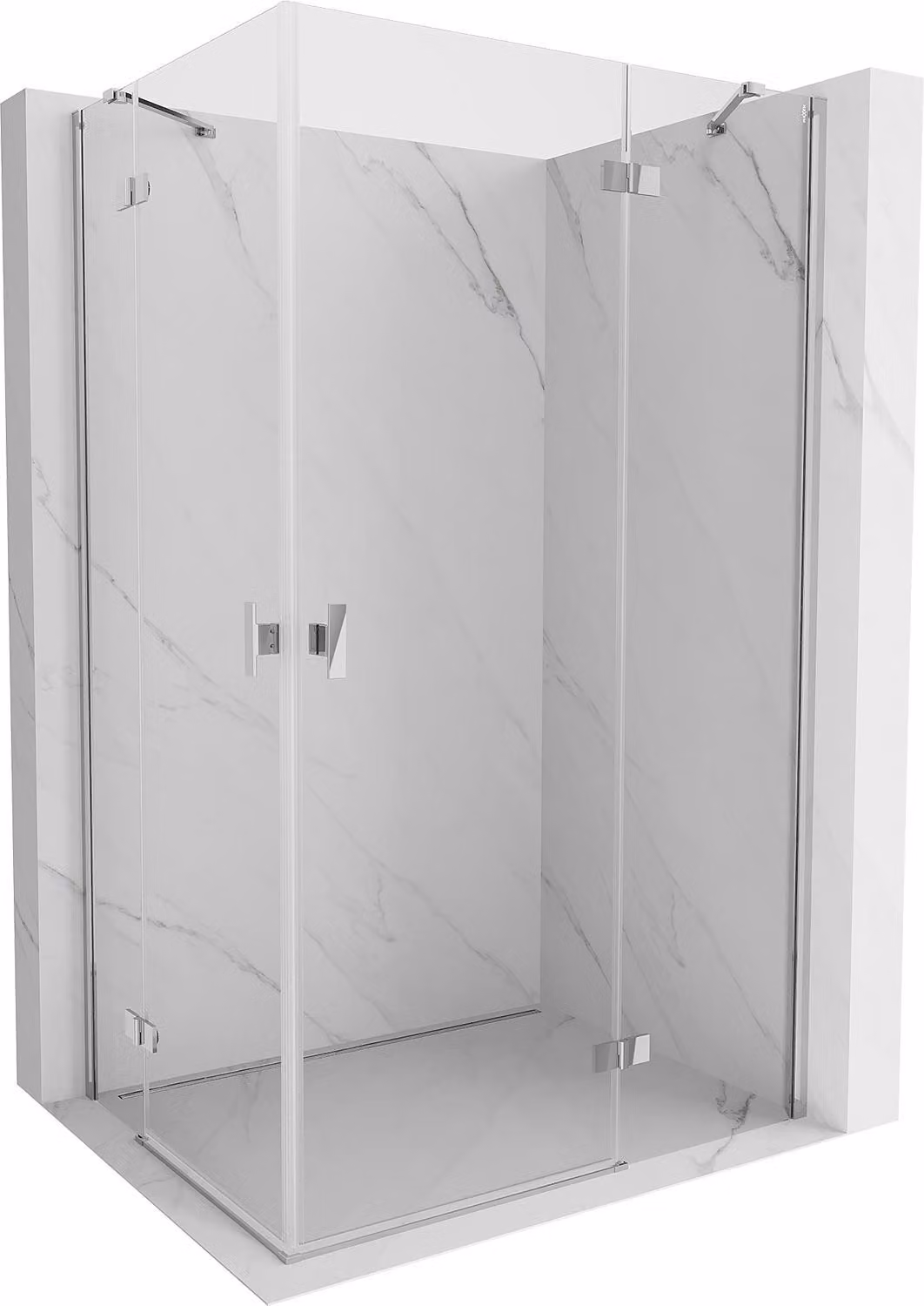 Mexen Mist-H Duo cabina doccia battente destra 95 x 115 cm, trasparente, cromo - 8A5-095L-115P-01-00